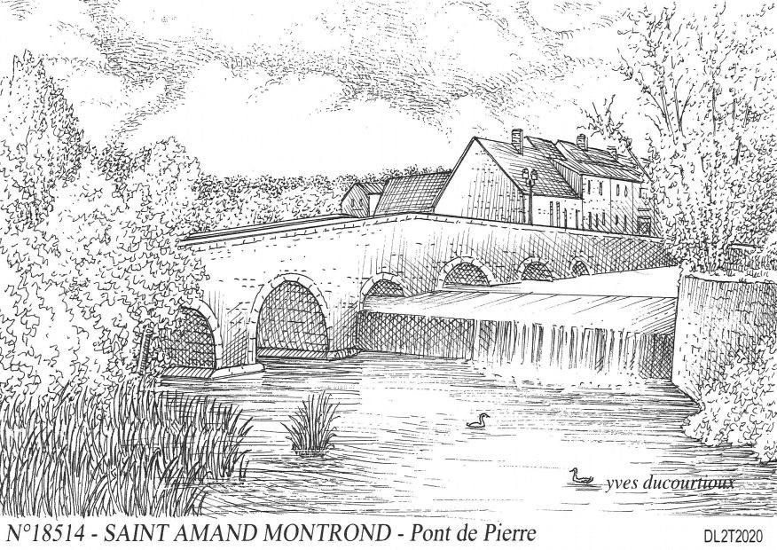 N 18514 - ST AMAND MONTROND - pont de pierre